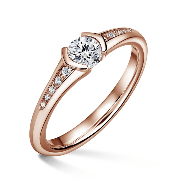 Harmonia | Zásnubní prsten se středovým kamenem 0.0ct, růžové zlato, s diamanty