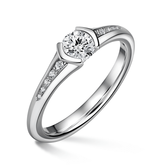 Harmonia | Zásnubní prsten se středovým kamenem 0.0ct, bílé zlato, s diamanty