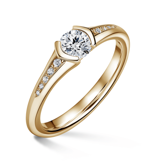 Harmonia | Zásnubní prsten se středovým kamenem 0.0ct, žluté zlato, s diamanty