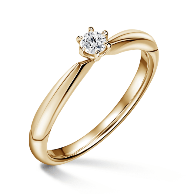 Minerva | Zásnubní prsten se středovým diamantem 0.085ct, žluté zlato