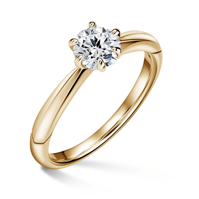 Minerva | Zásnubní prsten se středovým diamantem 0.0 ct, žluté zlato