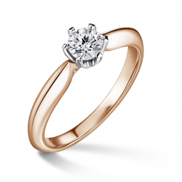 Mira | Zásnubní prsten se středovým kamenem 0.4ct, bílé a růžové zlato, s diamanty