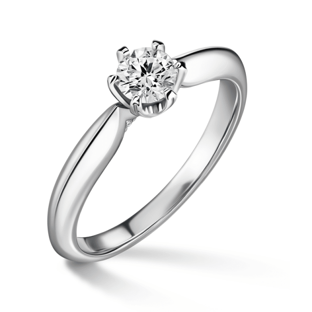 Mira | Zásnubní prsten se středovým kamenem 0.4ct, bílé zlato, s diamanty