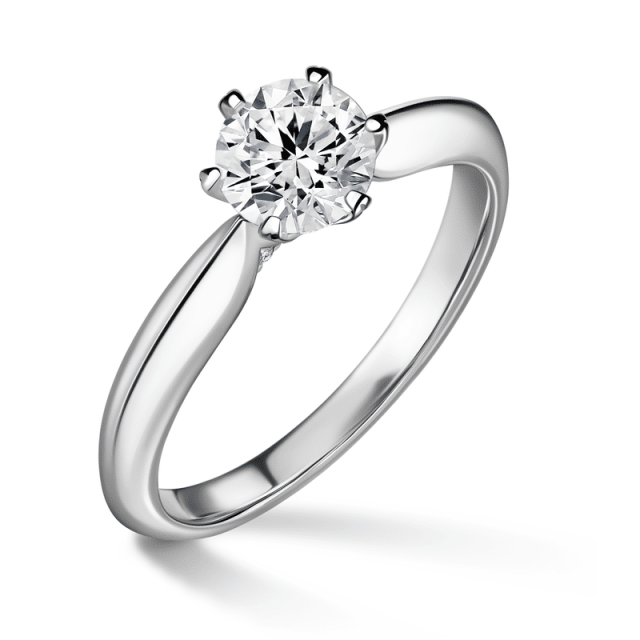 Mira | Zásnubní prsten se středovým kamenem 0.72ct, bílé zlato, s diamanty