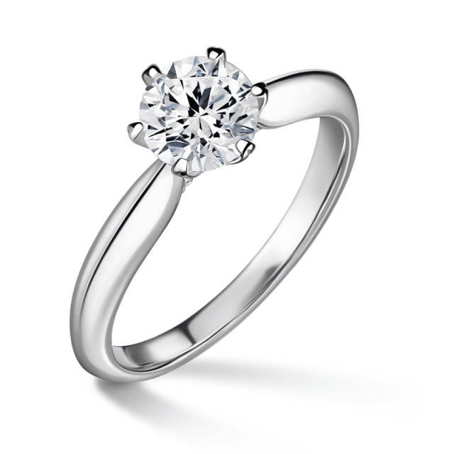 Mira | Zásnubní prsten se středovým kamenem 0.9ct, bílé zlato, s diamanty