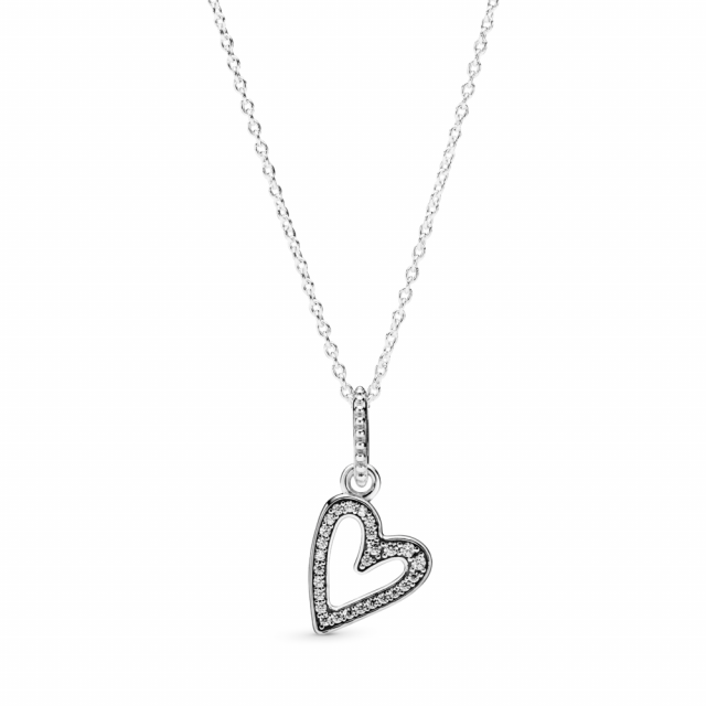 PANDORA náhrdelník Srdce nepravidelného tvaru 398688C01