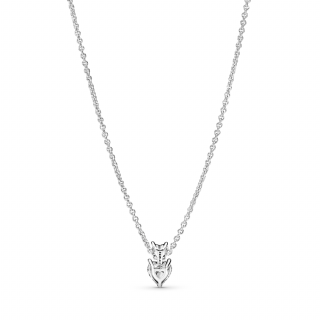 PANDORA náhrdelník Třpytivý dvojitý srdcový náhrdelníkový přívěsek 391229C01