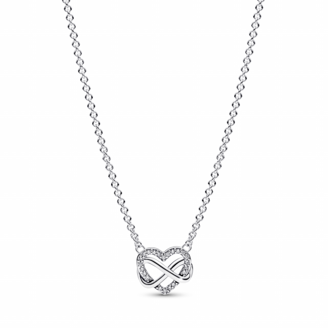 PANDORA náhrdelník Třpytivé srdce s nekonečnem 392666C01