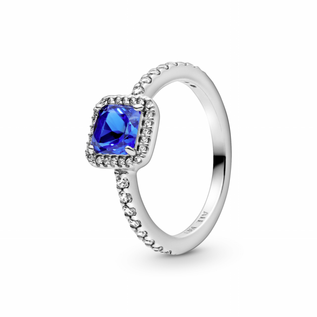 PANDORA prsten Modrá nadčasová elegance 198863C02