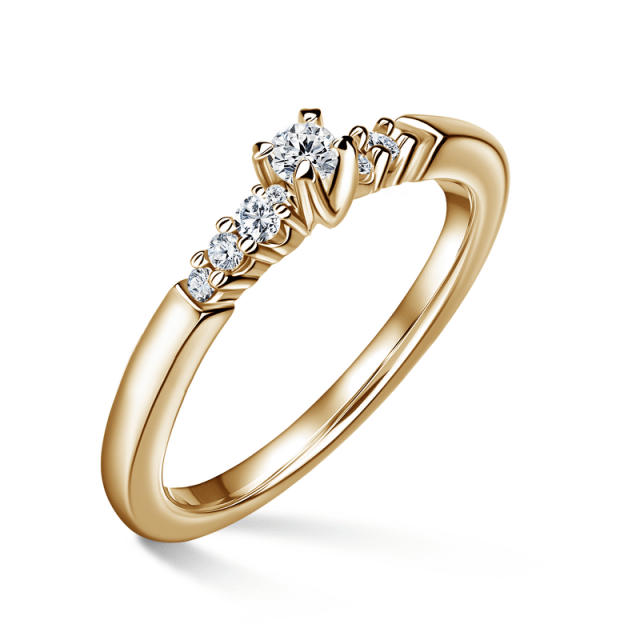 Sierra | Zásnubní prsten se středovým kamenem 0.0ct, žluté zlato, s diamanty