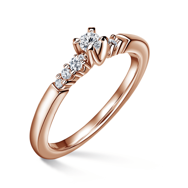 Sierra | Zásnubní prsten se středovým kamenem 0.085ct, růžové zlato, s diamanty