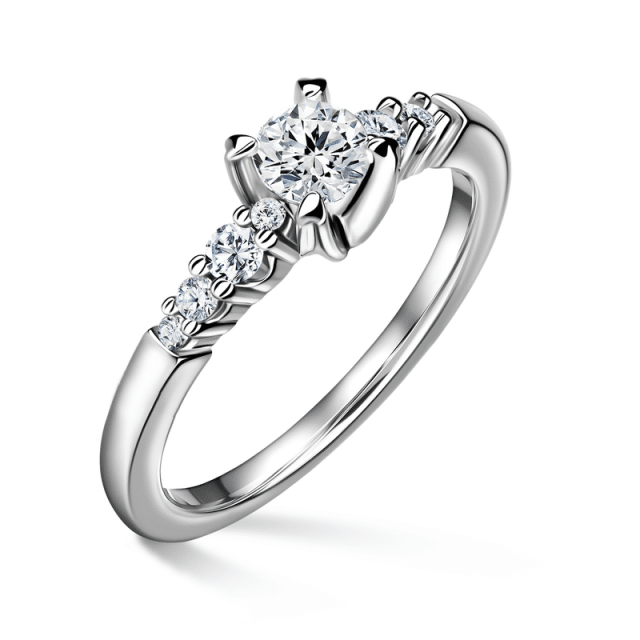 Sierra | Zásnubní prsten se středovým kamenem 0.400ct, bílé zlato, s diamanty