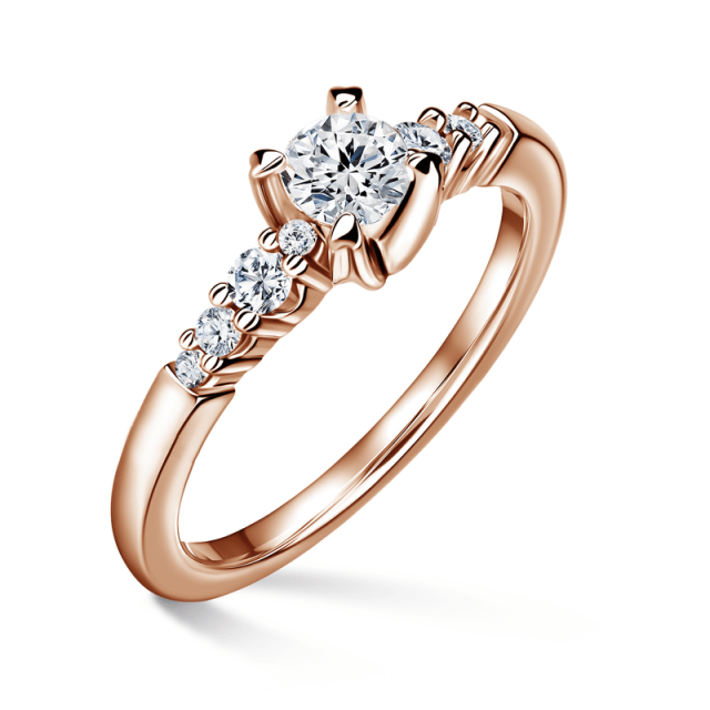 Sierra | Zásnubní prsten se středovým kamenem 0.400ct, růžové zlato, s diamanty
