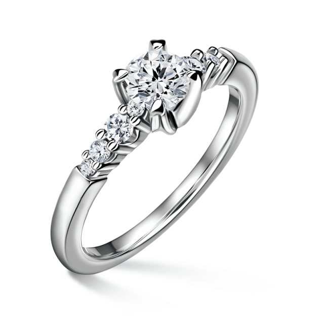 Sierra | Zásnubní prsten se středovým kamenem 0.0ct, bílé zlato, s diamanty