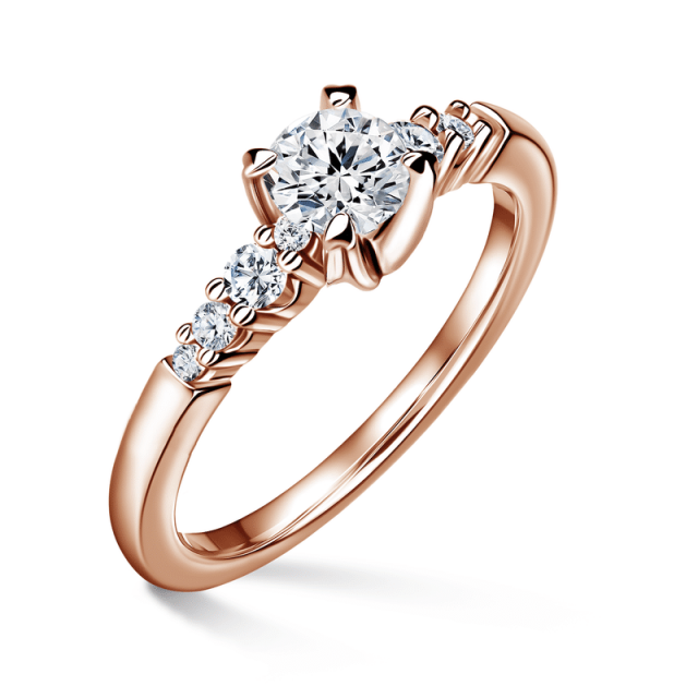 Sierra | Zásnubní prsten se středovým kamenem 0.0ct, růžové zlato, s diamanty