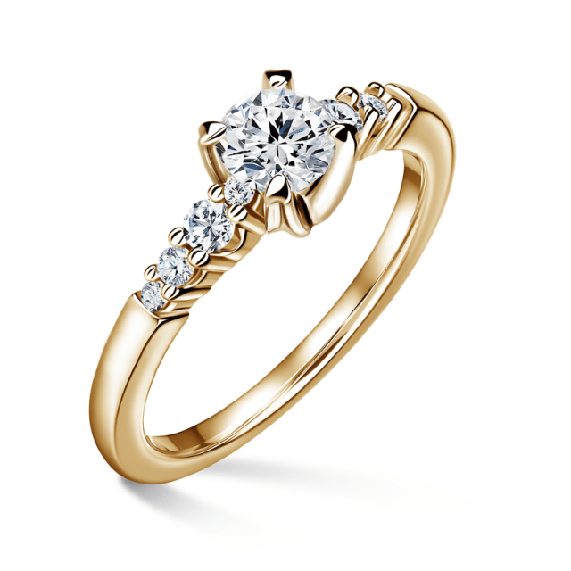 Sierra | Zásnubní prsten se středovým kamenem 0.0ct, žluté zlato, s diamanty
