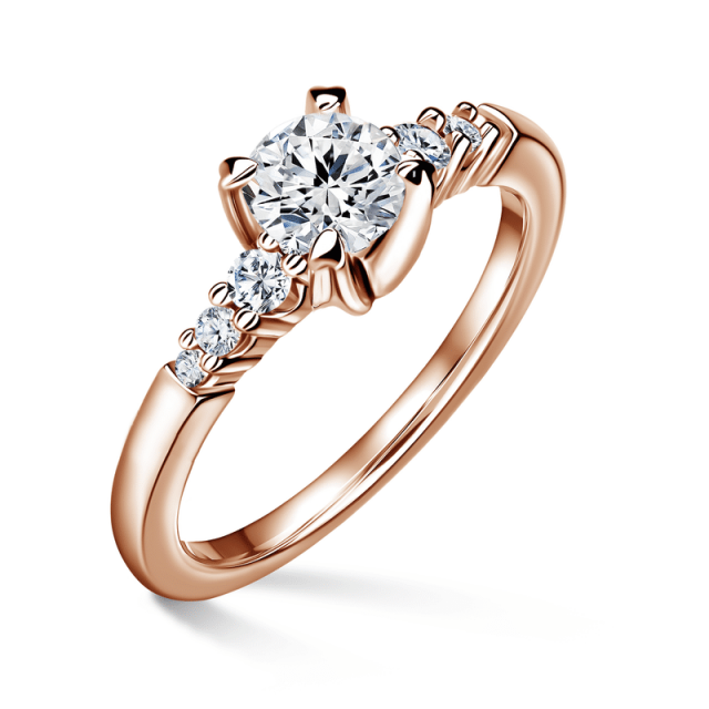 Sierra | Zásnubní prsten se středovým kamenem 0.0ct, růžové zlato, s diamanty