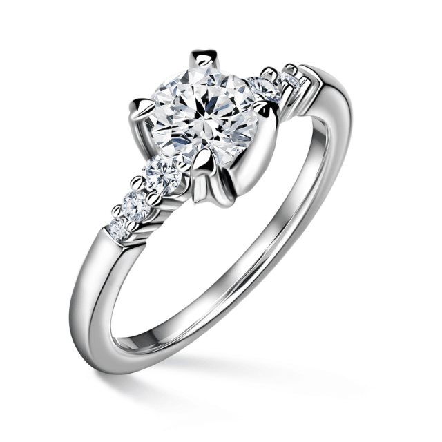 Sierra | Zásnubní prsten se středovým kamenem 0.900ct, bílé zlato, s diamanty
