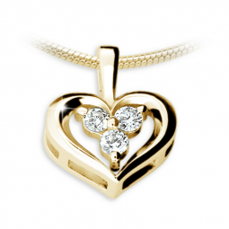 Zlatý dámský přívěsek DF 1919, žluté zlato, s briliantem