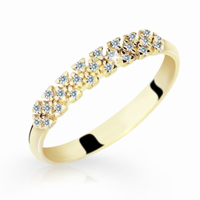 Zlatý dámský prsten DF 20 ze žlutého zlata, s briliantem