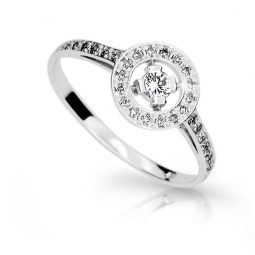 Zlatý prsten DF 1990 z bílého zlata, s briliantem