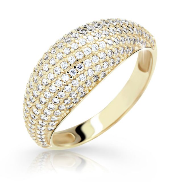 Zlatý prsten DF 25 ze žlutého zlata, s briliantem