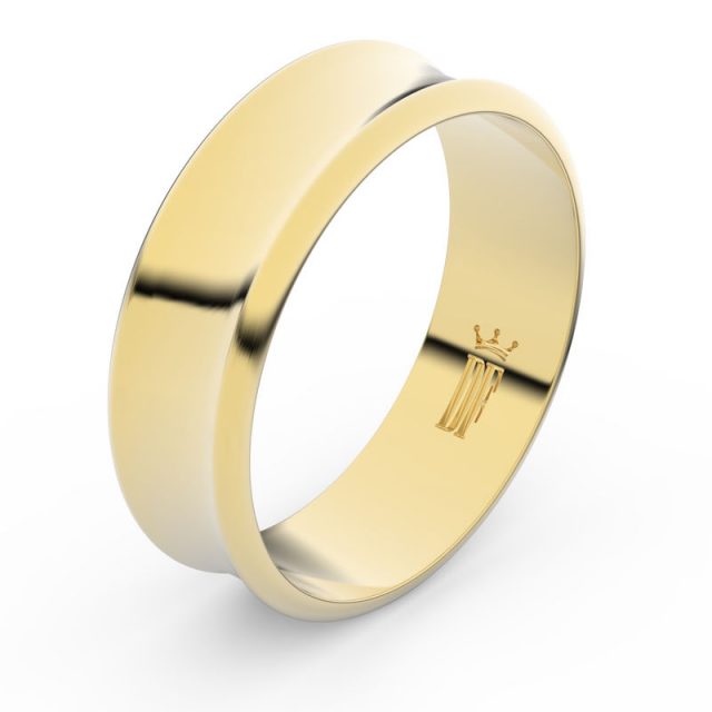 Zlatý snubní prsten FMR 5B ze žlutého zlata, bez kamene