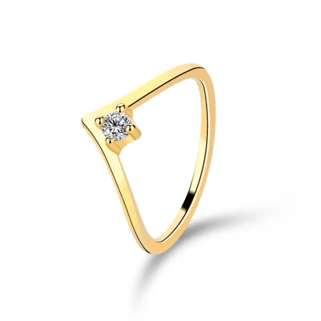 OLIVIE Stříbrný prsten ŠIPKA GOLD 8468
