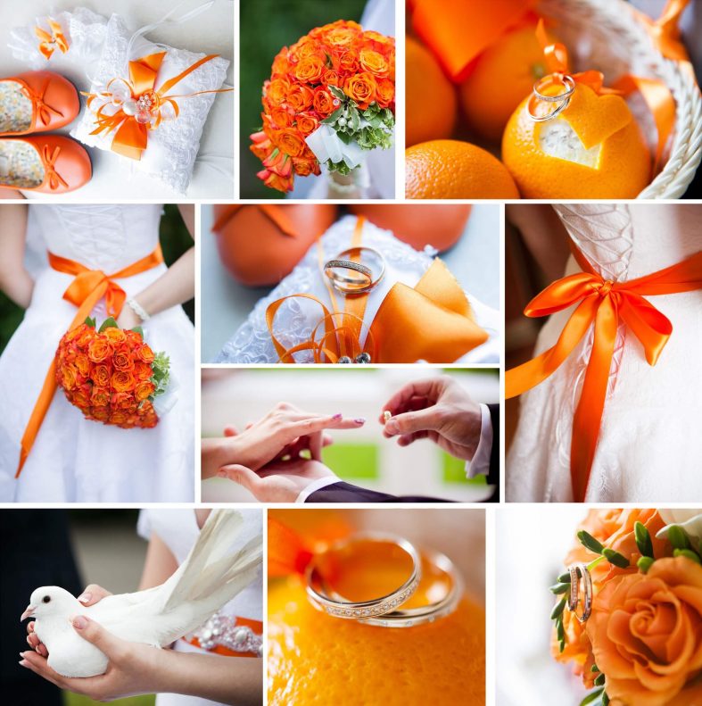 Oranžovo bílá svatba
